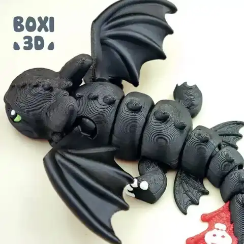Bewegliche Toothless-Figur — How to Train Your Dragon