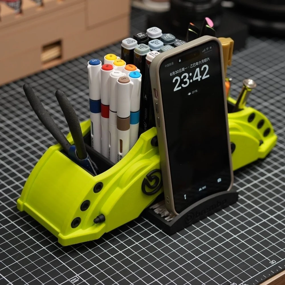 Brake Caliper-Style Pen Holder