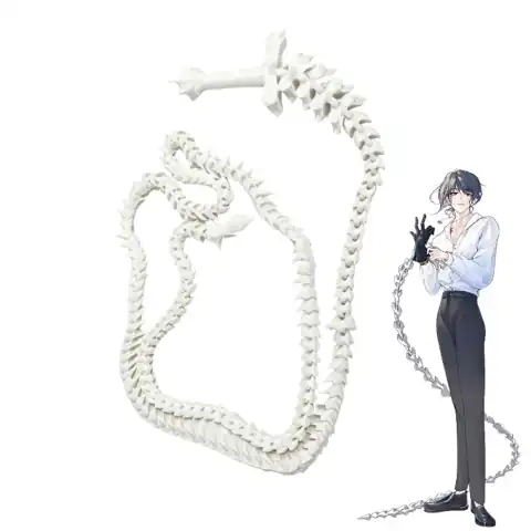 Black & White Snake-Bone Whip Prop